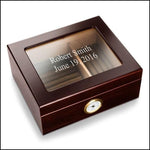 Load image into Gallery viewer, Mahogany Cigar Humidor with Glass Top
