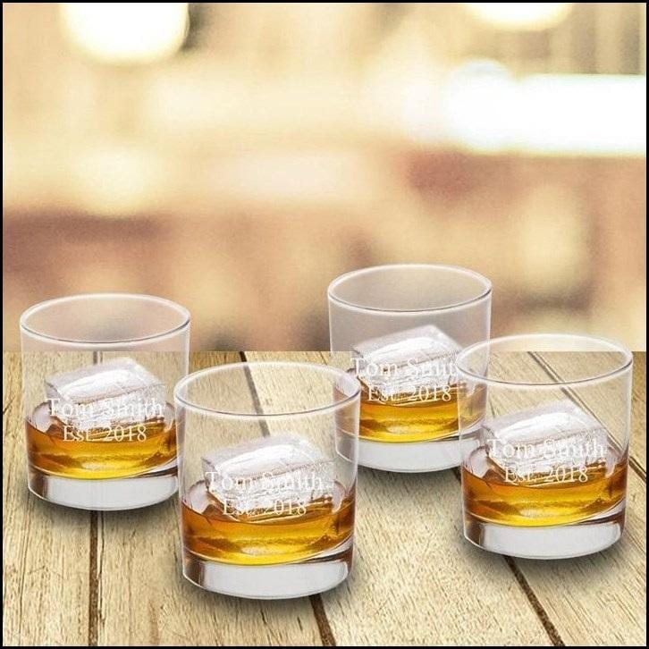 Old Fashion Whiskey Glasses - Set of 4