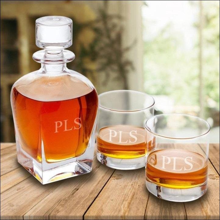 Whiskey Decanter-3 Initials