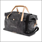 Load image into Gallery viewer, Black Canvas Duffel Bag
