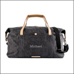Load image into Gallery viewer, Black Canvas Duffel Bag Front View
