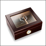 Load image into Gallery viewer, Mahogany Humidor-Antlers
