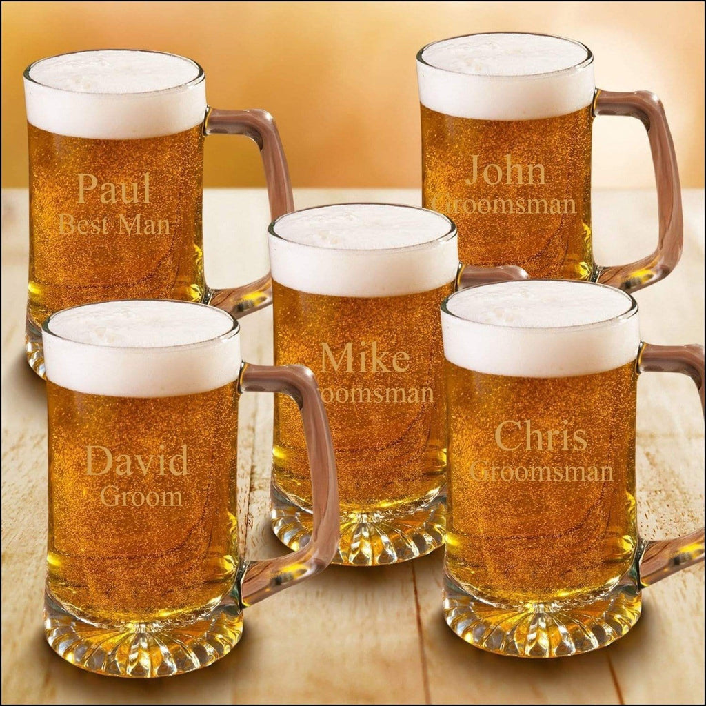 Groomsman Set of 5 Beer Steins