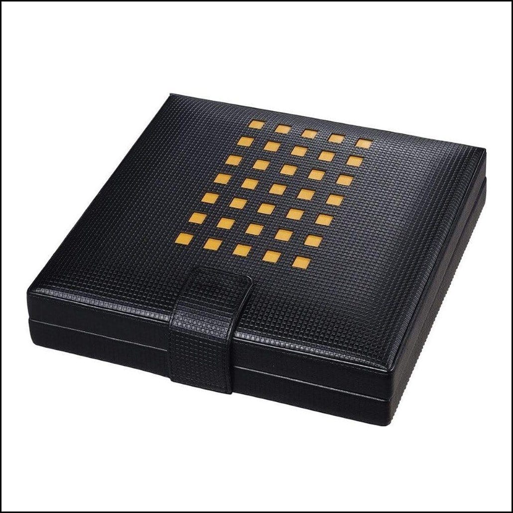 Modern Black Leather Cigar Humidor