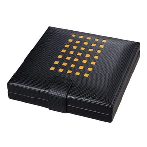 Modern Black Leather Cigar Humidor