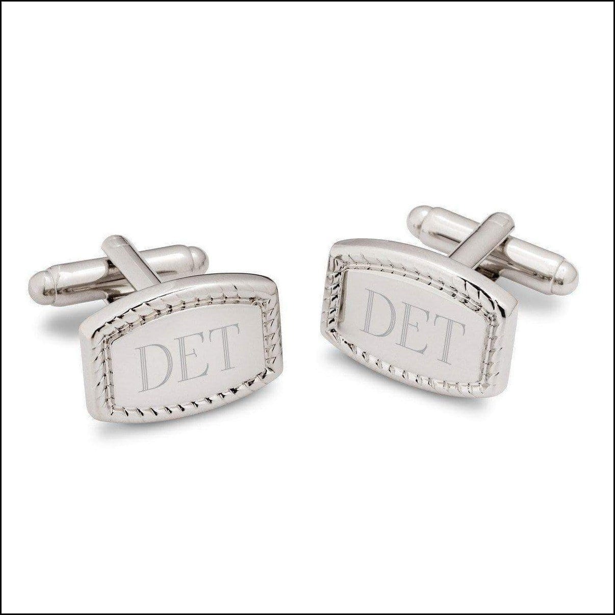 Beaded Rectangular Cuff Links