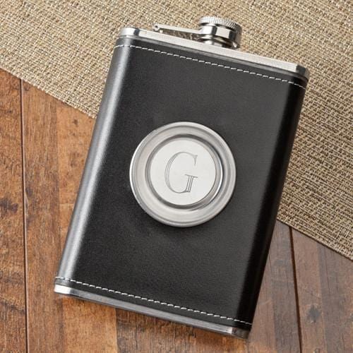 Leather Folding Shot Glass Flask