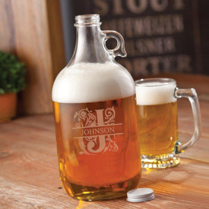 Growler with Monogram Glass