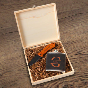 Flask and Knife Gift Box Set