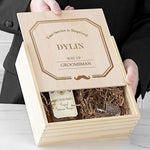 Load image into Gallery viewer, Groomsmen Wooden Gift Box Contents
