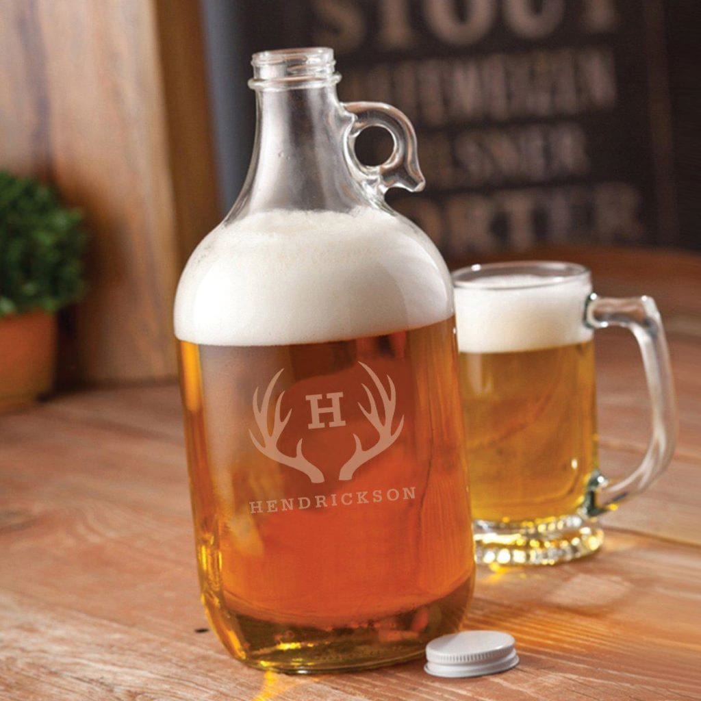 Glass Growler Antler Design