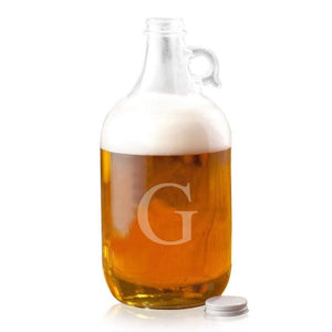 Glass Growler with Initial