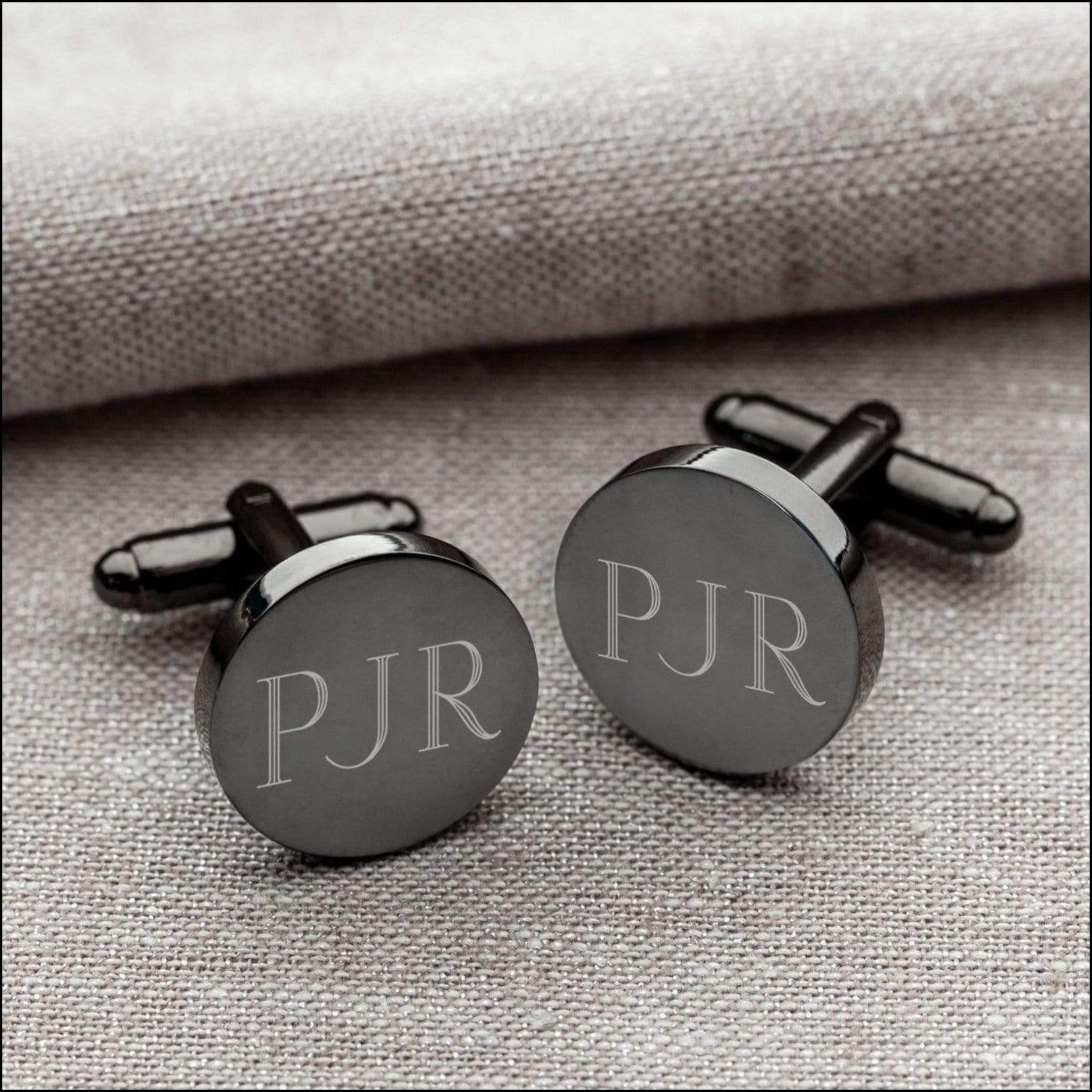 Gunmetal Round Cuff Links