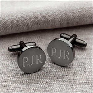 Gunmetal Round Cuff Links