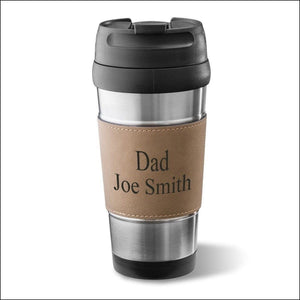 Vegan Leather Wrapped Mug-Rawhide