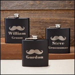 Load image into Gallery viewer, Personalized Black Matte Mustache Flask
