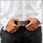 Load image into Gallery viewer, Monogrammed Black Leather Belt
