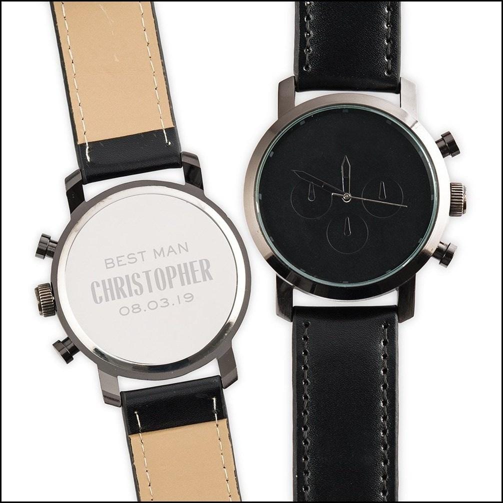 Black Wrist Watch-Personalized