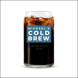 Can Shaped Cold Brew Glass w Soda