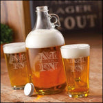 Load image into Gallery viewer, Growler w 2 Pub Glasses-Filigree Design
