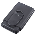 Load image into Gallery viewer, Black Leather Cigar Case with Cutter
