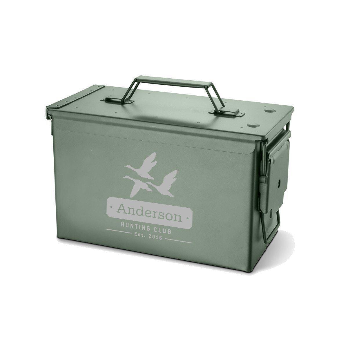 Military Hunting Ammo Box Geese Silver