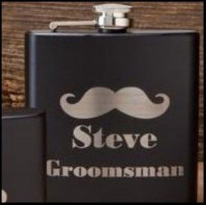 Mustache Flask-Groomsman